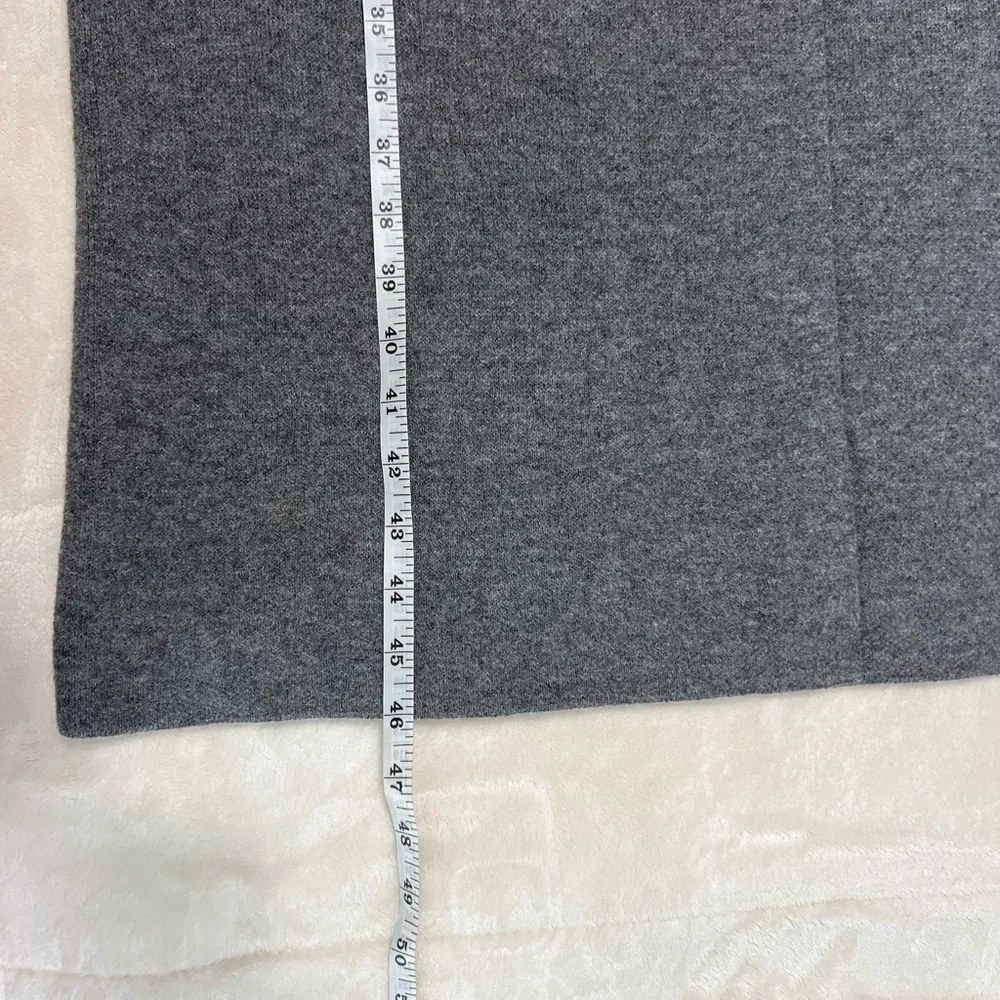Zara Gray Knit Midi Dress Wool Blend Short Sleeve Minimalist Size S EUC